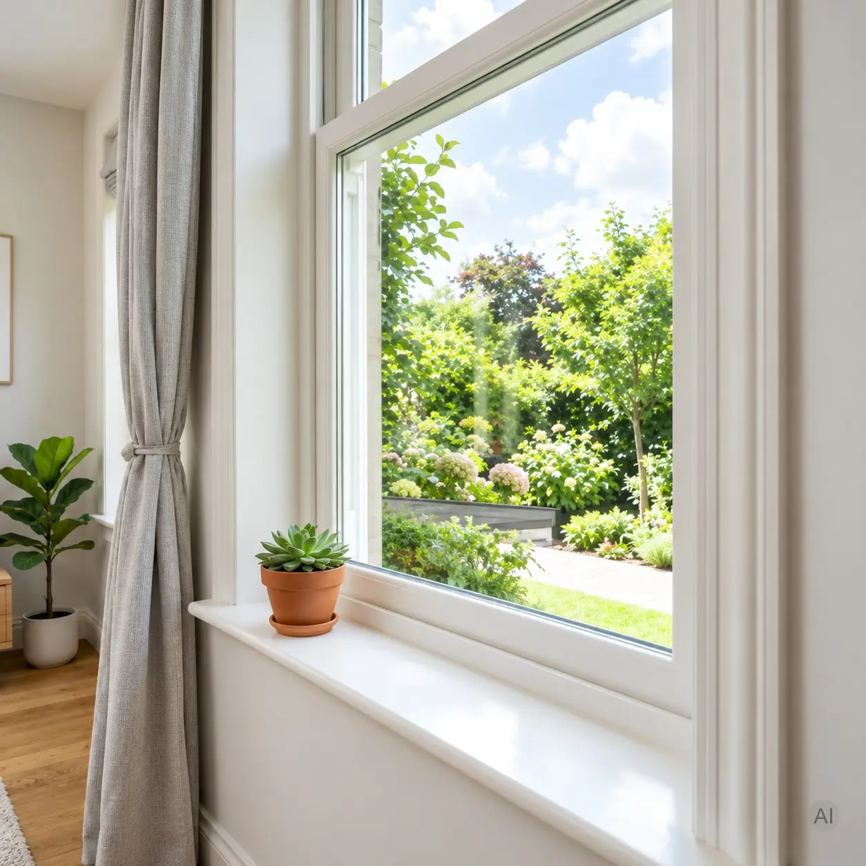 Klares Fenster im Wohnzimmer